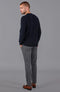 Mens Lightweight Cotton Fisherman Rib Jumper Navy-Jumper-Paul James Knitwear-L-Navy-Urbanheer