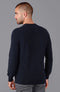 Mens Lightweight Cotton Fisherman Rib Jumper Navy-Jumper-Paul James Knitwear-L-Navy-Urbanheer