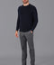 Mens Lightweight Cotton Fisherman Rib Jumper Navy-Jumper-Paul James Knitwear-L-Navy-Urbanheer