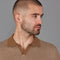Mens Lightweight Cotton Honeycomb Buttonless Polo Shirt Camel-Polo Shirt-Paul James Knitwear-S-Camel-Urbanheer