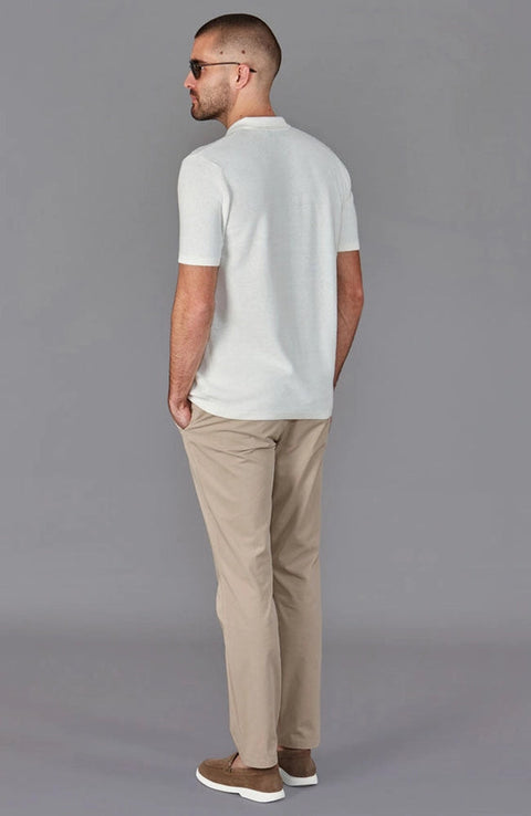 Mens Lightweight Cotton Linen Patterned Shirt-Shirt-Paul James Knitwear-M-White-Urbanheer