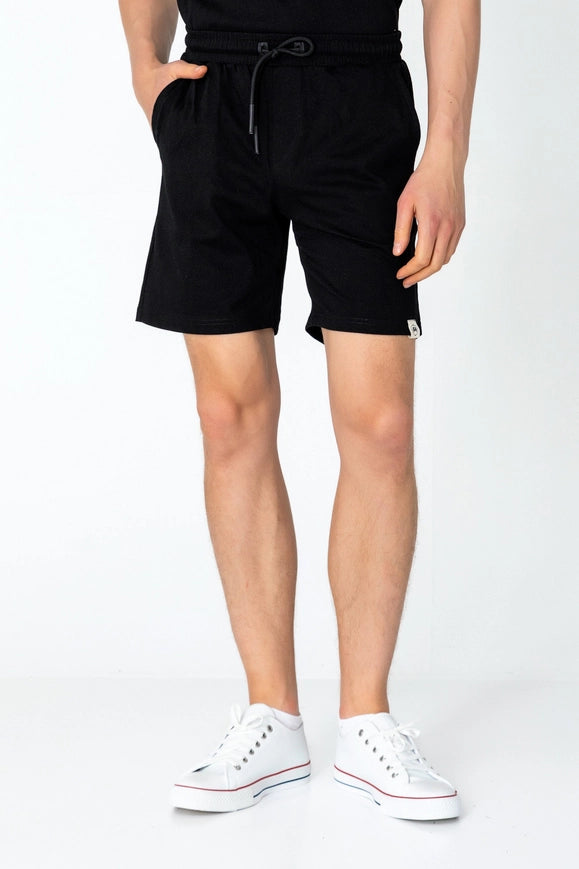 Men's Lightweight Cotton Shorts - Black-Shorts-Ron Tomson-Urbanheer