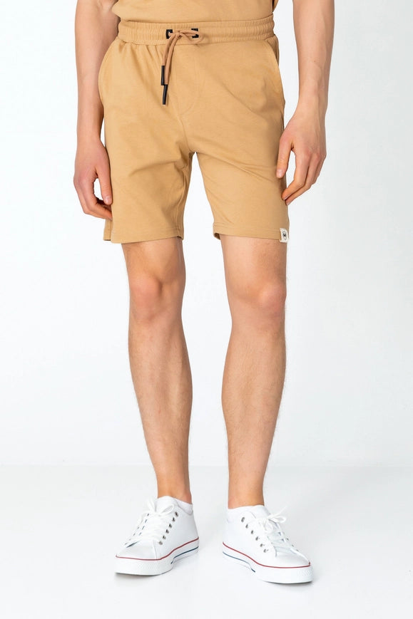 Men's Lightweight Cotton Shorts - Camel-Shorts-Ron Tomson-Urbanheer