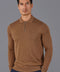 Mens Lightweight Cotton Zip Neck Polo Shirt Camel-Shirts-Paul James Knitwear-S-Camel-Urbanheer