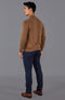 Mens Lightweight Cotton Zip Neck Polo Shirt Camel-Shirts-Paul James Knitwear-S-Camel-Urbanheer