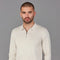 Mens Lightweight Cotton Zip Neck Polo Shirt Ecru-Shirts-Paul James Knitwear-L-Ecru-Urbanheer