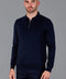 Mens Lightweight Cotton Zip Neck Polo Shirt Navy-Shirts-Paul James Knitwear-S-Black-Urbanheer