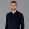 Mens Lightweight Cotton Zip Neck Polo Shirt Navy-Shirts-Paul James Knitwear-S-Black-Urbanheer