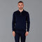 Mens Lightweight Cotton Zip Neck Polo Shirt Navy-Shirts-Paul James Knitwear-S-Black-Urbanheer