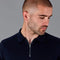 Mens Lightweight Cotton Zip Neck Polo Shirt Navy-Shirts-Paul James Knitwear-S-Black-Urbanheer