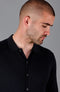 Mens Lightweight Extra Fine Merino Long Sleeve Shirt Black-Shirt-Paul James Knitwear-S-Urbanheer