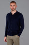 Mens Lightweight Extra Fine Merino Long Sleeve Shirt Navy-Shirt-Paul James Knitwear-S-Urbanheer