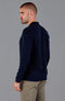 Mens Lightweight Extra Fine Merino Long Sleeve Shirt Navy-Shirt-Paul James Knitwear-S-Urbanheer