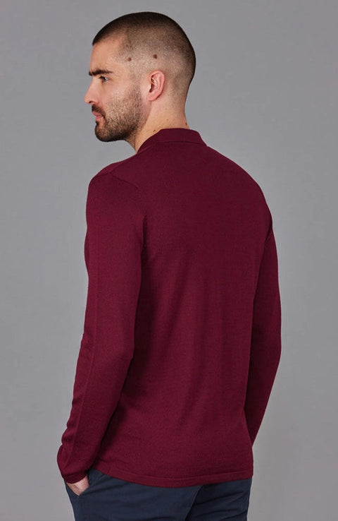 Mens Lightweight Extra Fine Merino Long Sleeve Shirt Rioja-Shirt-Paul James Knitwear-S-Urbanheer