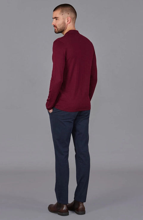 Mens Lightweight Extra Fine Merino Long Sleeve Shirt Rioja-Shirt-Paul James Knitwear-S-Urbanheer
