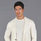 Mens Lightweight Mercerised Cotton Knitted Blazer Ecru-Blazer-Paul James Knitwear-S-Regular-Ecru-Urbanheer