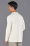 Mens Lightweight Mercerised Cotton Knitted Blazer Ecru-Blazer-Paul James Knitwear-S-Regular-Ecru-Urbanheer