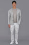 Mens Lightweight Mercerised Cotton Knitted Blazer Light Taupe-Blazer-Paul James Knitwear-S-Regular-Light Taupe-Urbanheer