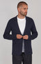 Mens Lightweight Mercerised Cotton Knitted Blazer Navy-Blazer-Paul James Knitwear-S-Regular-Navy-Urbanheer