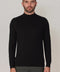 Mens Lightweight Merino Cashmere Mock Turtle Neck Jumper Black-Jumper-Paul James Knitwear-S-Black-Urbanheer