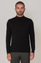Mens Lightweight Merino Cashmere Mock Turtle Neck Jumper Black-Jumper-Paul James Knitwear-S-Black-Urbanheer