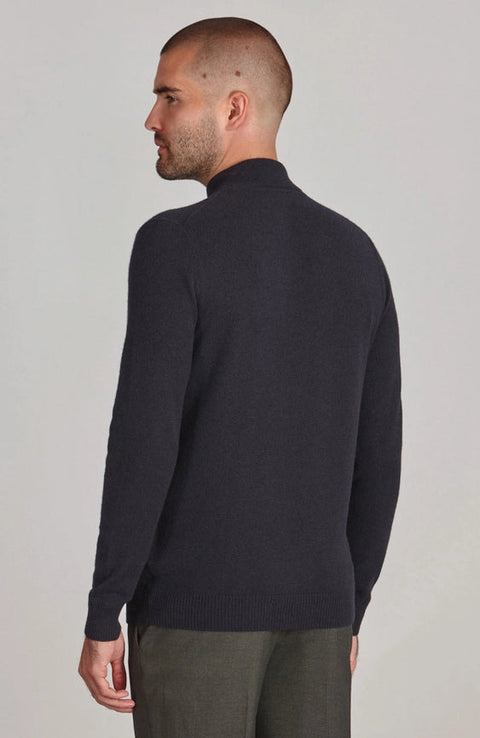 Mens Lightweight Merino Cashmere Mock Turtle Neck Jumper Submarine Navy-Jumper-Paul James Knitwear-S-Submarine Navy-Urbanheer