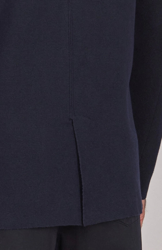 Mens Lightweight Organic Cotton Linen Knitted Blazer Navy and Black-Blazer-Paul James Knitwear-M-Regular-Navy-Urbanheer