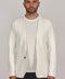 Mens Lightweight Organic Cotton Linen Knitted Blazer Off White-Blazer-Paul James Knitwear-M-Regular-Urbanheer