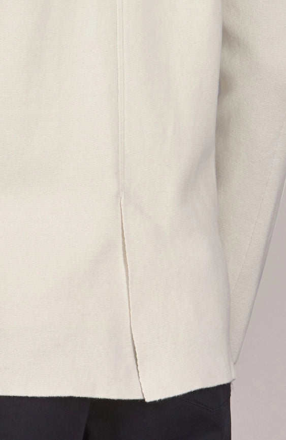 Mens Lightweight Organic Cotton Linen Knitted Blazer Off White-Blazer-Paul James Knitwear-M-Regular-Urbanheer