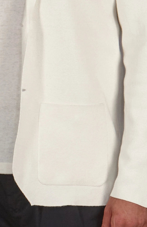 Mens Lightweight Organic Cotton Linen Knitted Blazer Off White-Blazer-Paul James Knitwear-M-Regular-Urbanheer