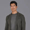 Mens Lightweight Organic Cotton Linen Knitted Blazer Olive-Blazer-Paul James Knitwear-M-Regular-Urbanheer