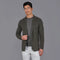 Mens Lightweight Organic Cotton Linen Knitted Blazer Olive-Blazer-Paul James Knitwear-M-Regular-Urbanheer