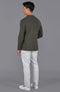 Mens Lightweight Organic Cotton Linen Knitted Blazer Olive-Blazer-Paul James Knitwear-M-Regular-Urbanheer