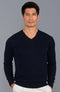 Mens Lighweight Cotton V-Neck Jumper-Jumper-Paul James Knitwear-S-Navy-Urbanheer