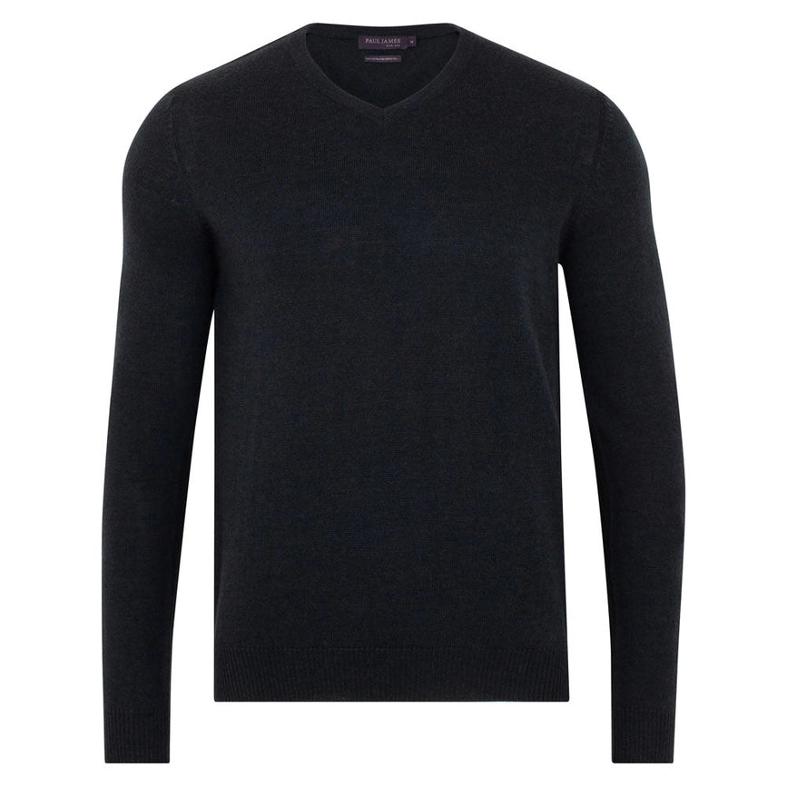 Mens Lighweight Cotton V-Neck Jumper-Jumper-Paul James Knitwear-S-Linen-Urbanheer