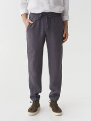 Men's Linen Pants Bremer in Anthracite-Pants-MagicLinen-S-Anthracite-Urbanheer