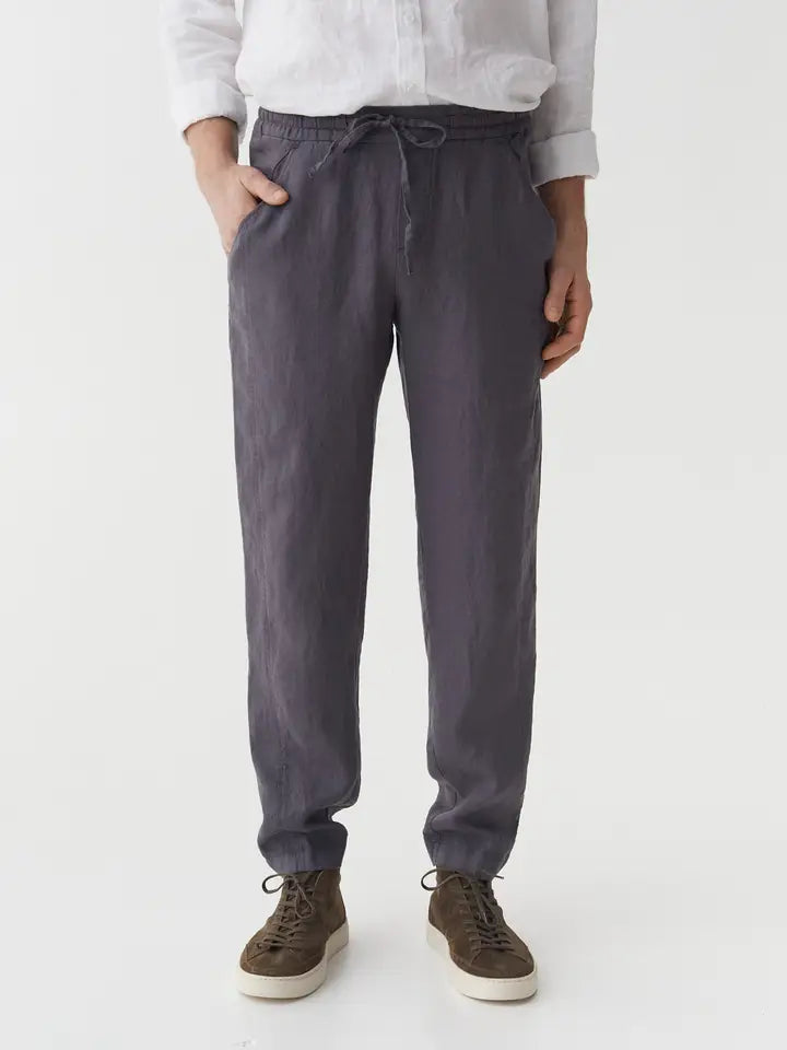 Men's Linen Pants Bremer in Anthracite-Pants-MagicLinen-S-Anthracite-Urbanheer