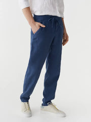 Men's Linen Pants Bremer in Deep Navy Blue-Pants-MagicLinen-S-Deep Navy Blue-Urbanheer