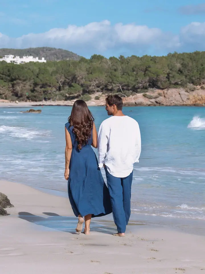 Men's Linen Pants Bremer in Deep Navy Blue-Pants-MagicLinen-S-Deep Navy Blue-Urbanheer