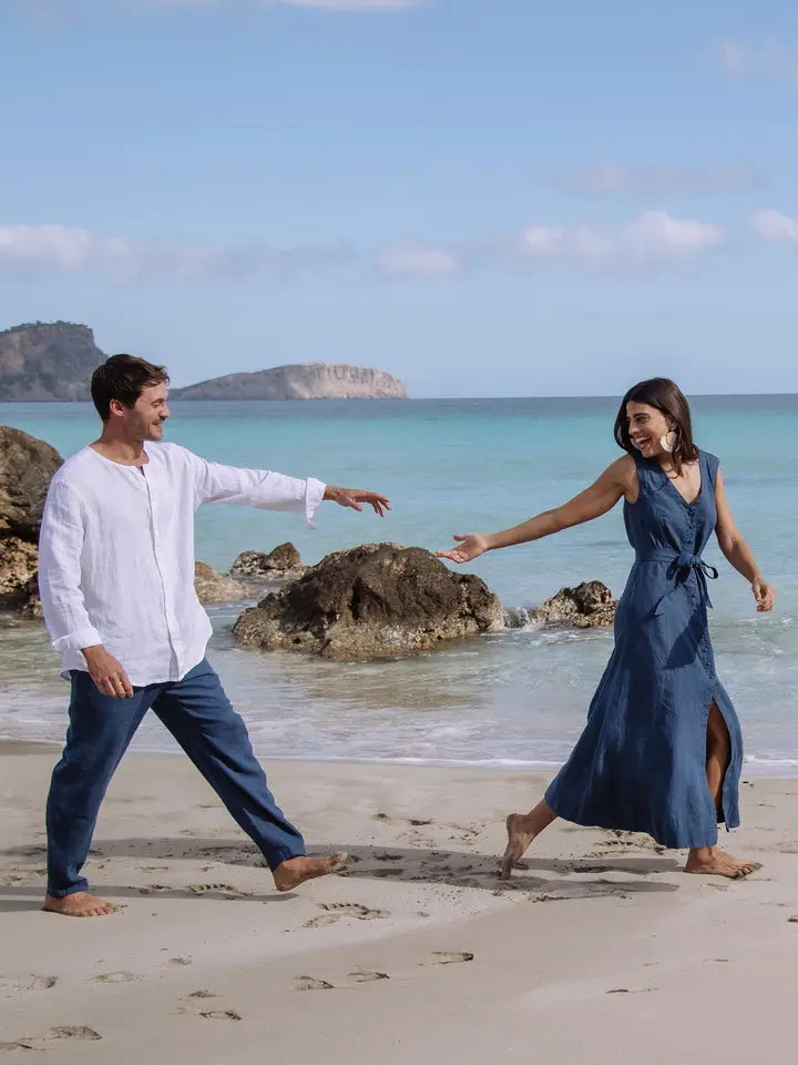 Men's Linen Shirt Bedarra in White-Shirt-MagicLinen-S-White-Urbanheer