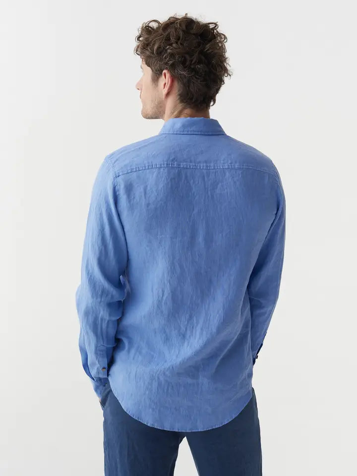 Men's Linen Shirt Nevada in Pacific Blue-Shirt-MagicLinen-S-Pacific Blue-Urbanheer