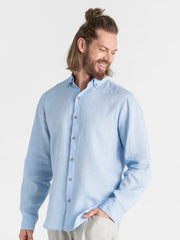 Men's Linen Shirt Nevada in Sky Blue-Shirt-MagicLinen-S-Sky blue-Urbanheer