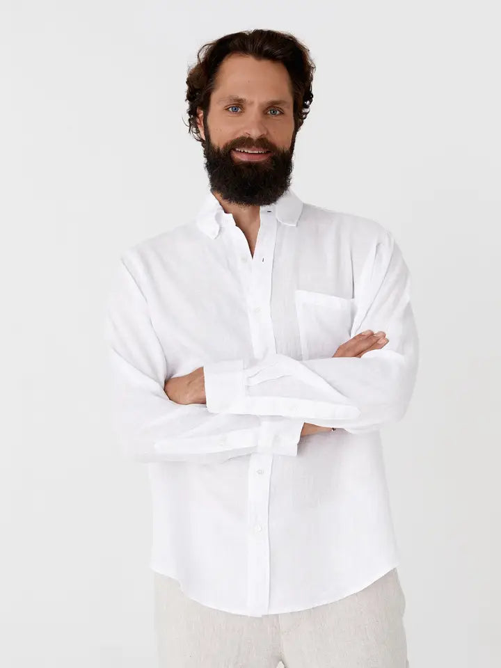 Men's Linen Shirt Perugia in White-Shirt-MagicLinen-S-White-Urbanheer