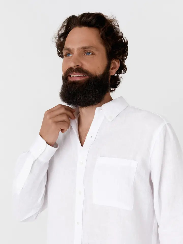 Men's Linen Shirt Perugia in White-Shirt-MagicLinen-S-White-Urbanheer