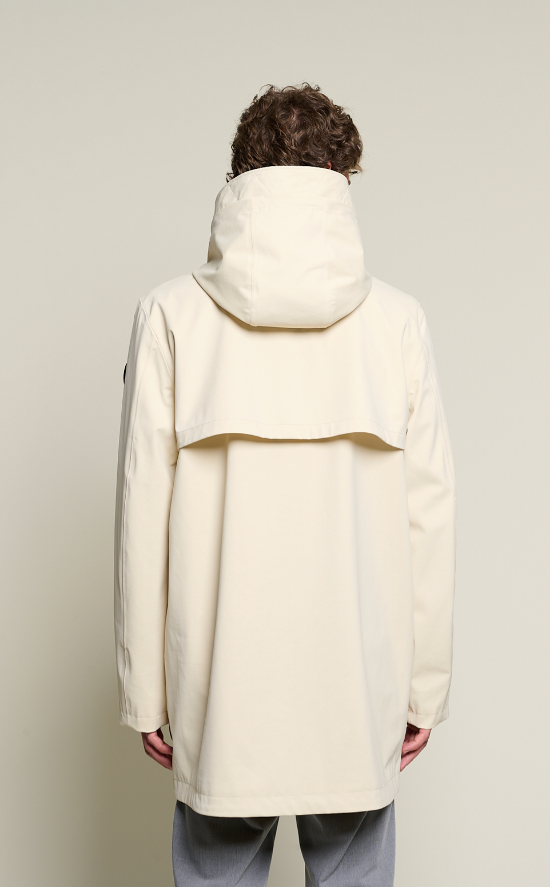 Men's Long Parka with a Custom Double-zipper and Snaps