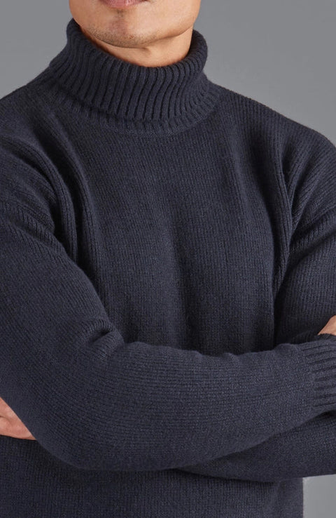 Mens Merino Cashmere Submariner Roll Neck Jumper-Jumper-Paul James Knitwear-S-Urbanheer