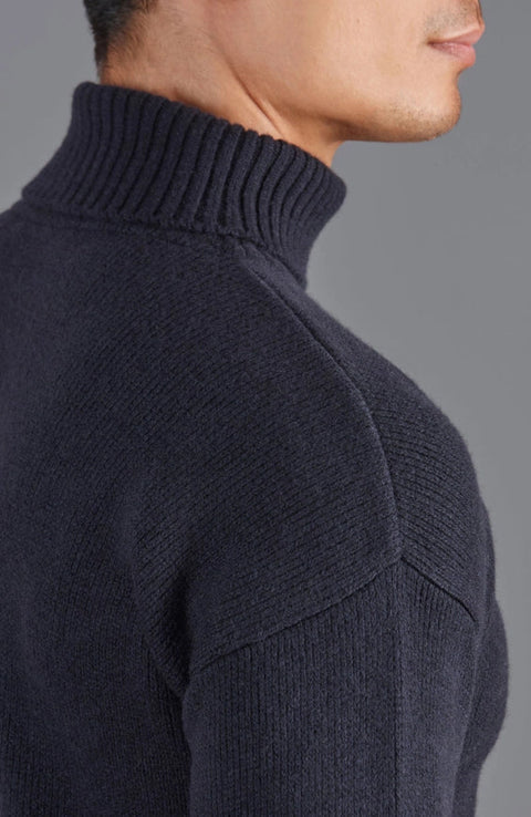 Mens Merino Cashmere Submariner Roll Neck Jumper-Jumper-Paul James Knitwear-S-Urbanheer