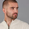 Mens Midweight Cotton Cable Zip Neck Jumper Ecru-Jumper-Paul James Knitwear-S-Ecru-Urbanheer