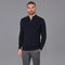 Mens Midweight Cotton Cable Zip Neck Jumper Navy-Jumper-Paul James Knitwear-S-Navy-Urbanheer