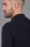 Mens Midweight Cotton Cable Zip Neck Jumper Navy-Jumper-Paul James Knitwear-S-Navy-Urbanheer